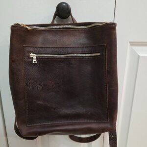Portland Leather Tote Backpack